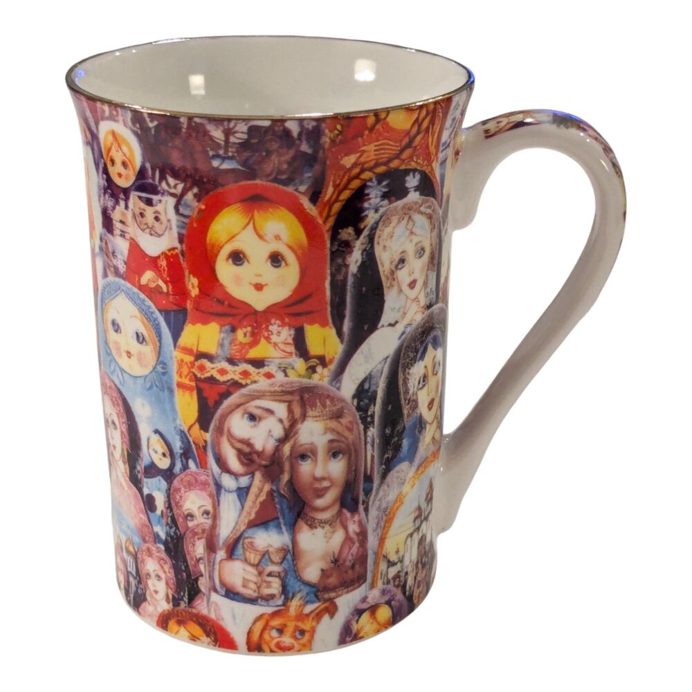 Russian Doll Coffee Tea Cup Collection Series Porcelain  MATRESHKA 12 Oz